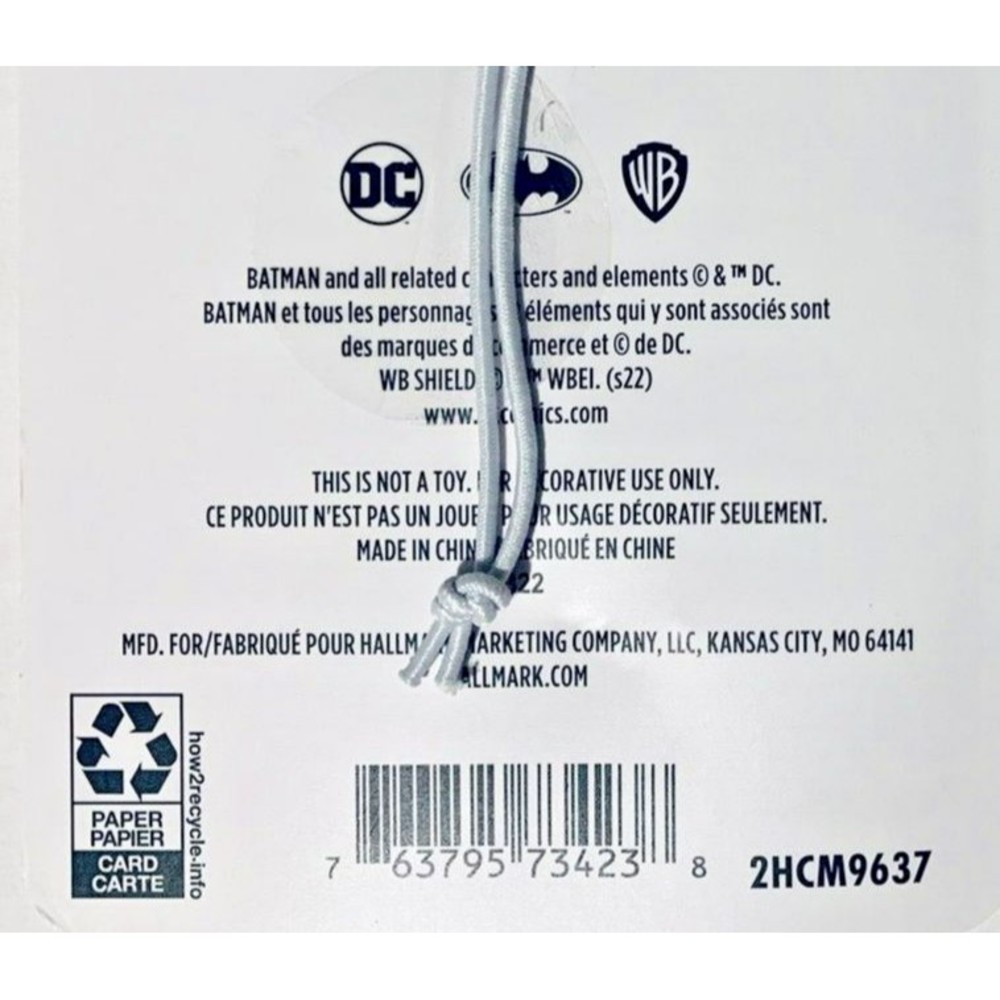 Hallmark Batman DC Comics Flat Metal Enamel Christmas Tree Ornament 2.75” 2022 - Picture 5 of 7